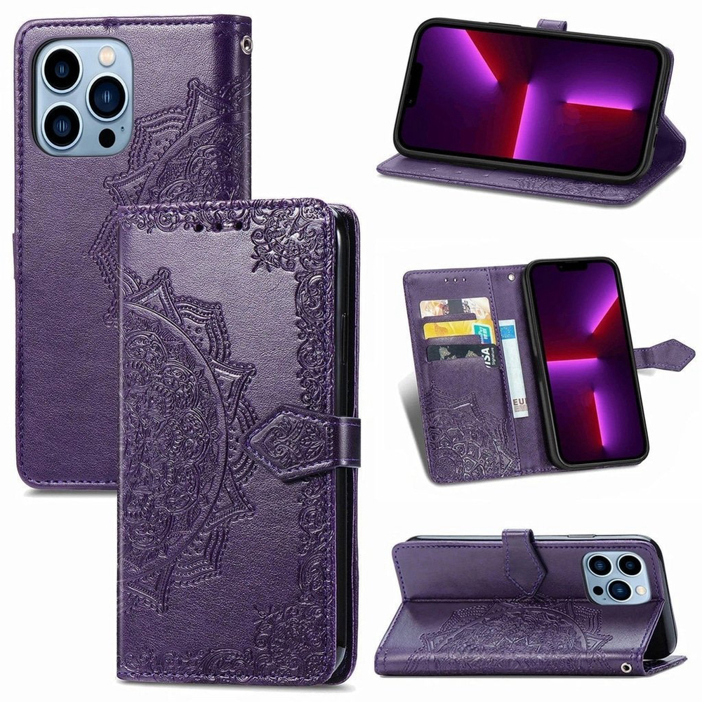 3-in-1 Phone Case In Purple For iPhone 15 Plus